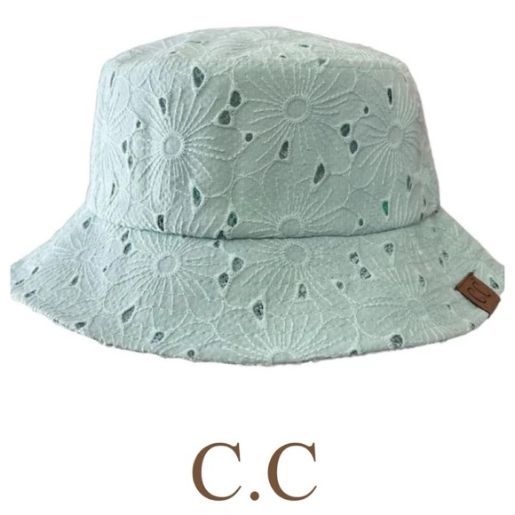 CC New York Mint Green Eyelet Bucket Hat - Picture 1 of 9